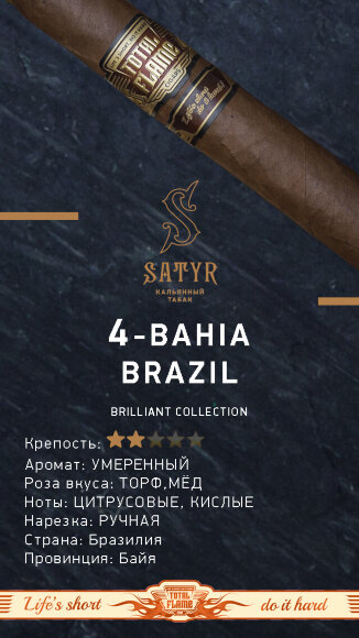 Табак Satyr 100 гр Brilliant Collection №4 Bahia Brazil