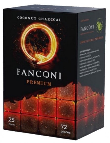 Уголь для кальяна Fanconi - 72 шт. (25x25x25)