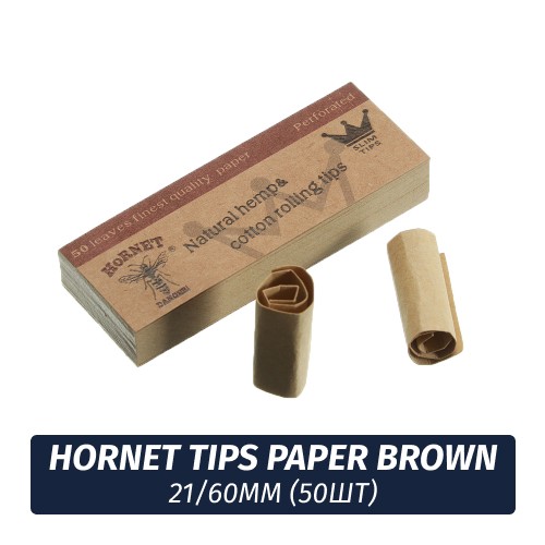 Бумага для самокруток Hornet Tips Paper Brown 21/60мм (50)