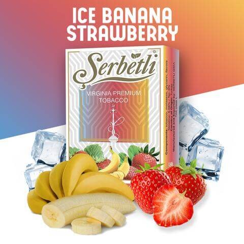 Табак Serbetli - Ice Banana Strawberry / Ледяной банан, клубника (50г)