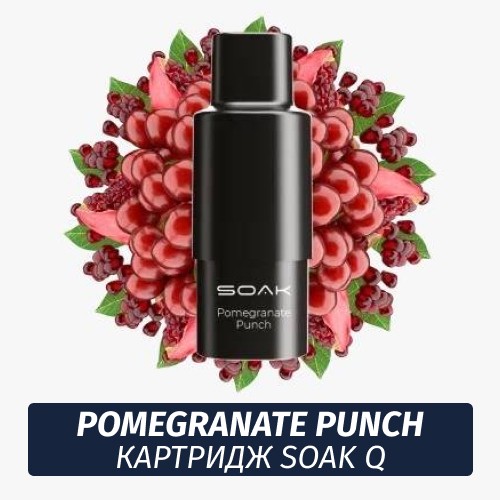 SOAK Q картридж - Pomegranate Punch 1шт 1500 (Одноразовая электронная сигарета)
