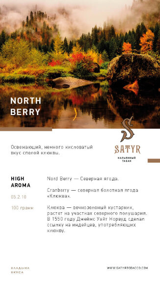 Табак Satyr (High Aroma) - Northberry / Клюква (100г)