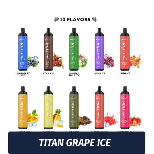 VABAR TITAN - АЙС ВИНОГРАД (Виноградный лёд, Grape Ice) 5000 (Одноразовая электронная сигарета)