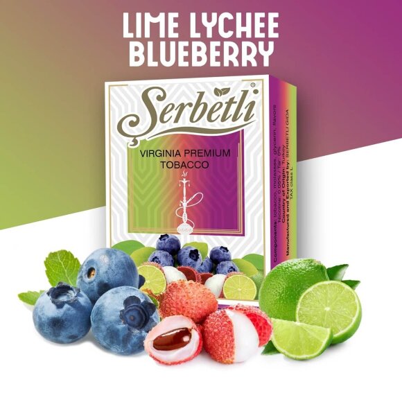 Табак Serbetli - Lime Lychee Blueberry / Лайм, личи, черника (50г)