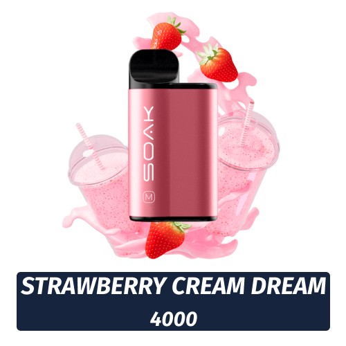 SOAK M - Strawberry Cream Dream 4000 (Одноразовая электронная сигарета)