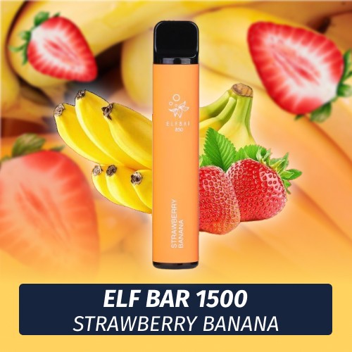 Одноразовая электронная сигарета Elf Bar - Strawberry Banana 1500