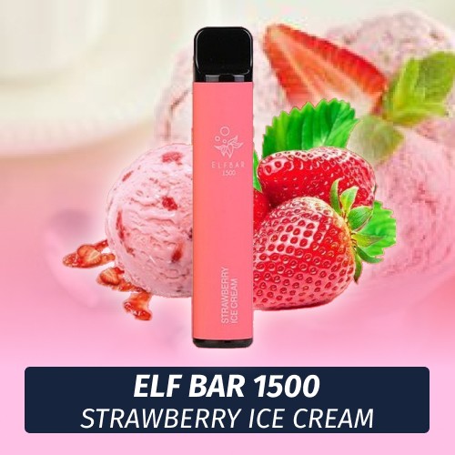 Одноразовая электронная сигарета Elf Bar - Strawberry Ice Cream 1500