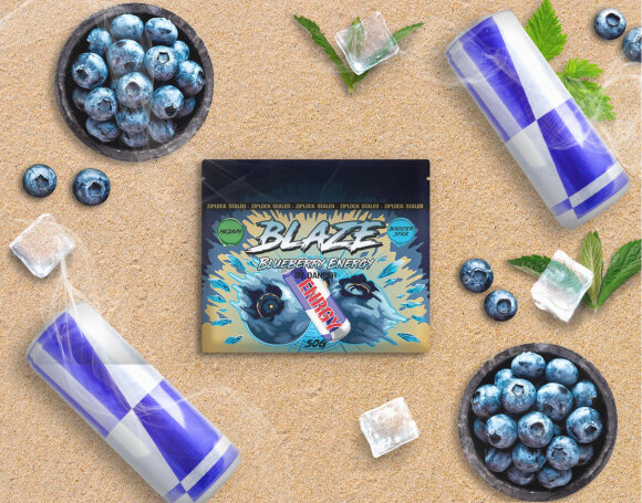 Смесь для кальяна Blaze (Medium) - Blueberry Energy / Черничный энергетик (50г)